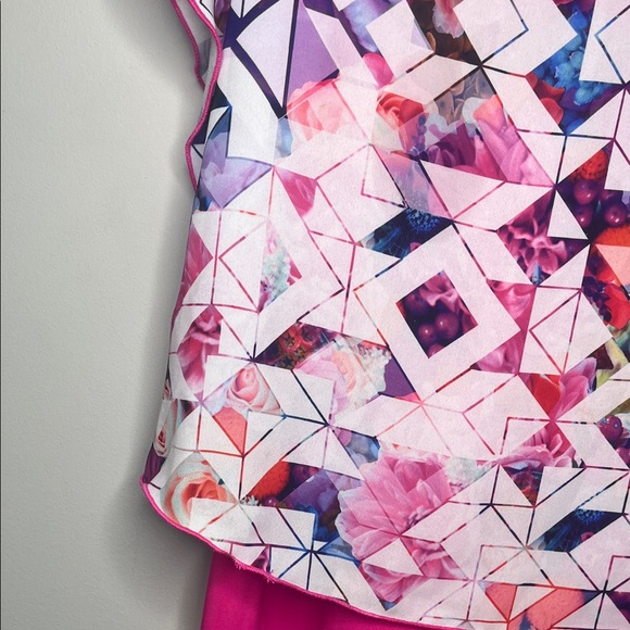 Joseph Ribkoff Pink Geometric Blouse - Picture 3 of 5